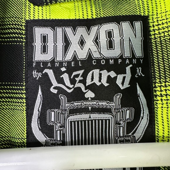 Dixxon Flannel Co The Lizard Shirt Men XL Neon Green Black Plaid Snap Up D-Tech - Picture 4 of 7
